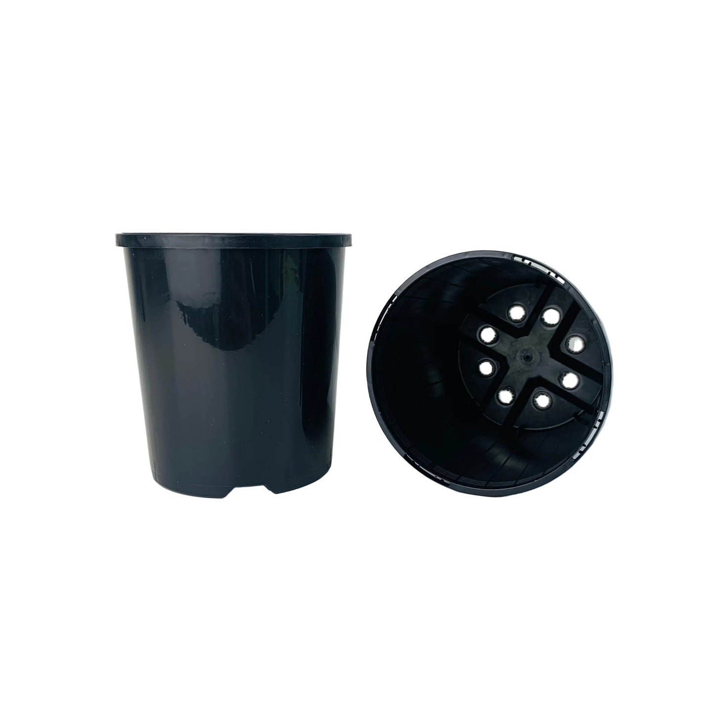 125mm Black Slimline Round Pot - 1L