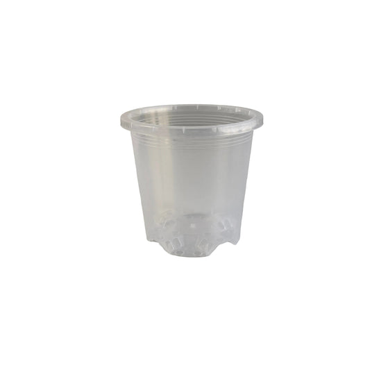 Standard Round Plastic Pots - 90mm - Clear